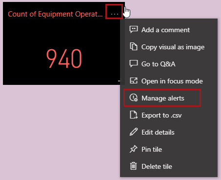 The More options and Manage alerts options circled in red.