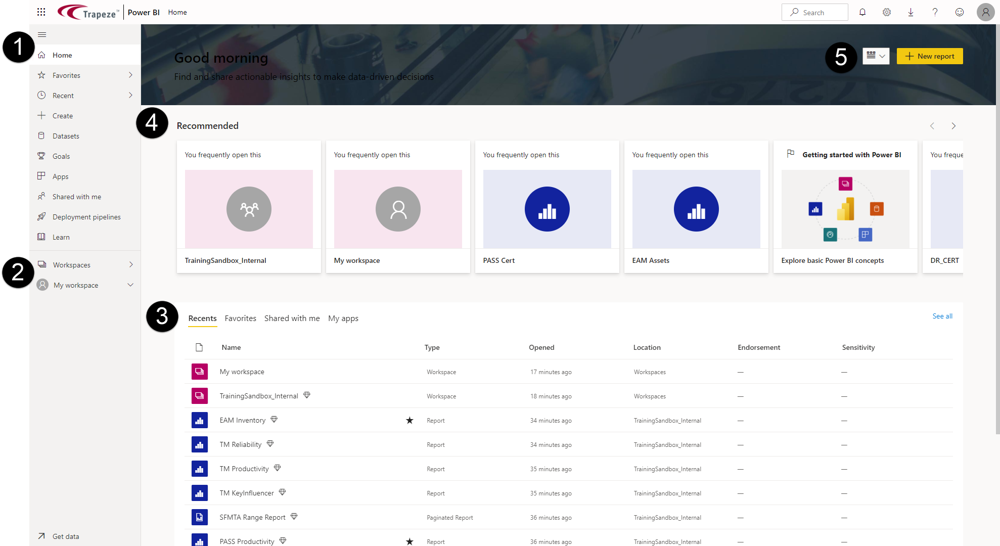 The Home canvas showing the Recents tab.