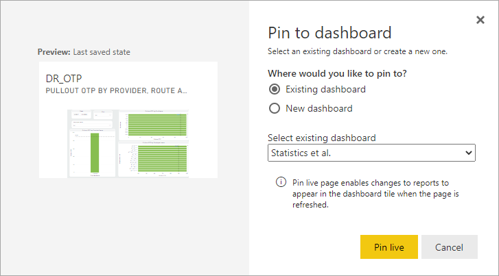 The Pin to dashboard dialog.