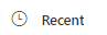 Clock icon and the word Recent.