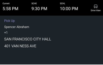 Sample Drive screen with Event details