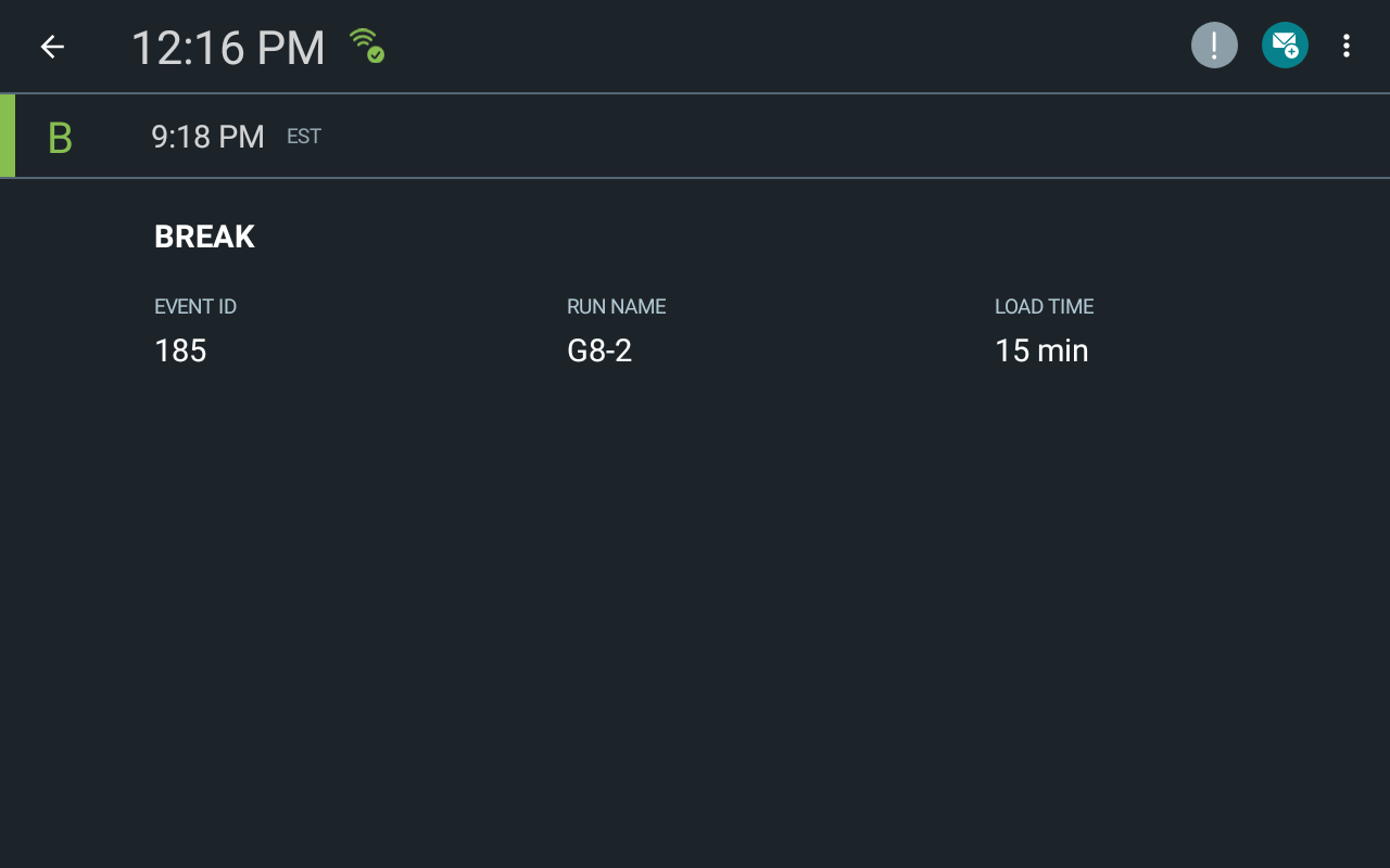 Non-Revenue Trip Details screen