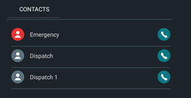 Contacts list before logging on DriverMate