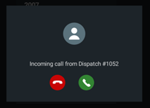 Sample notification for an incoming call