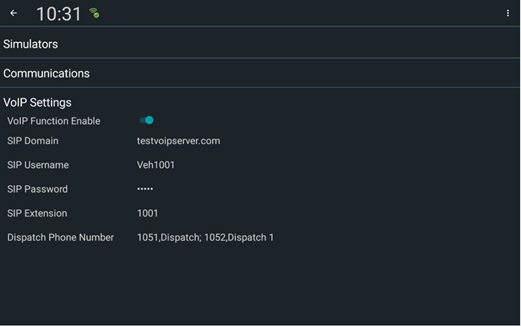 Fields under VoIP Settings