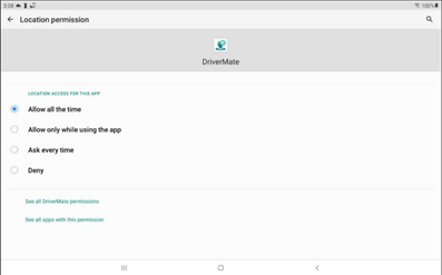 Location permissions options