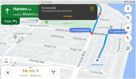 Sample local notification shown on map