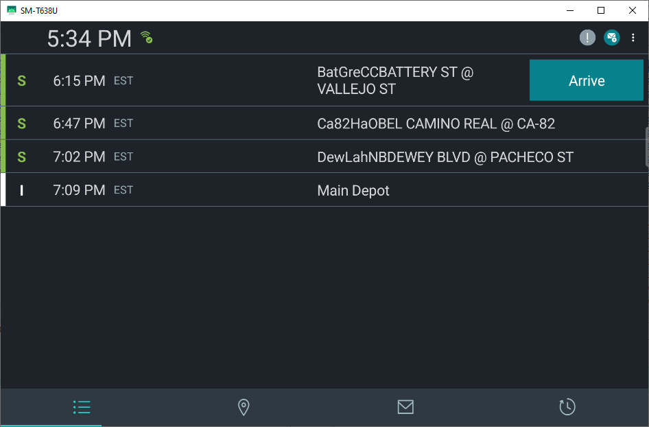 Flex events in the Manifes screen.