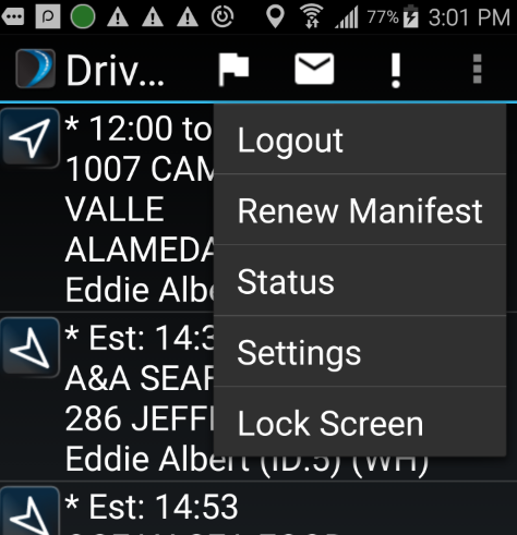 Drop down Menu Example