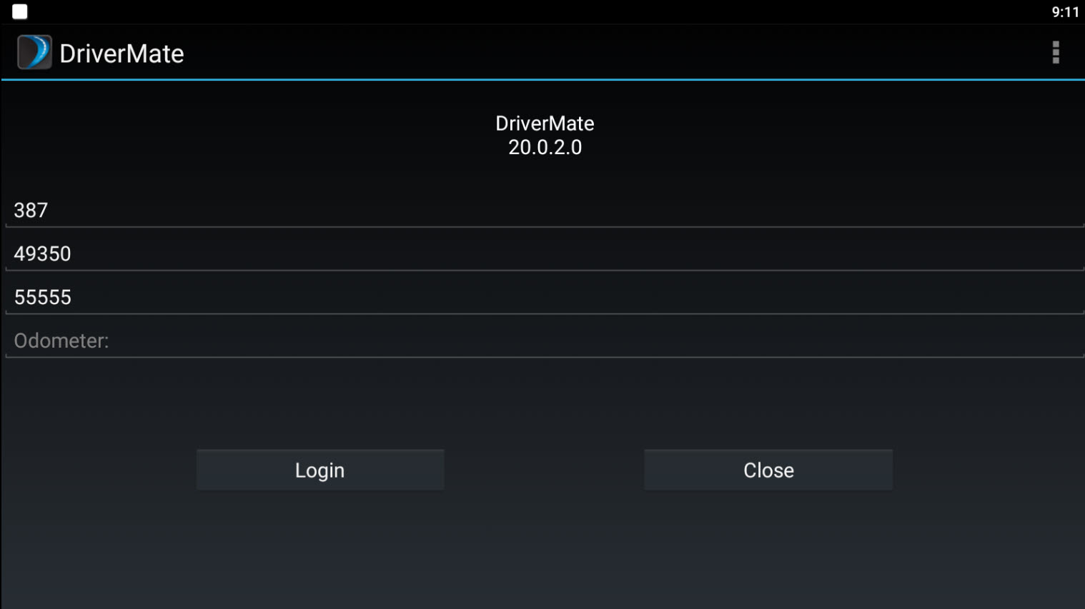 Login Screen Version 20 Example