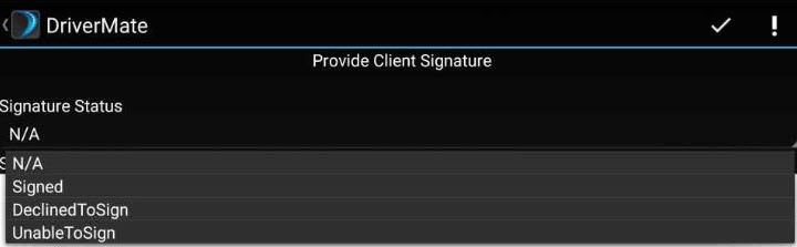 Signature Status Options