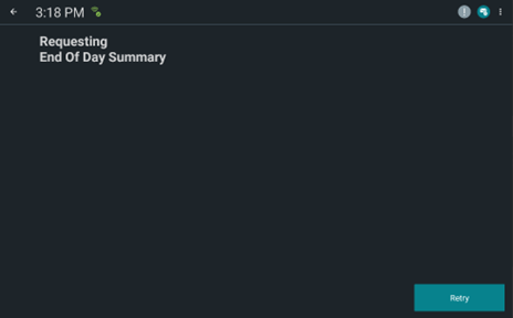 Sample showing request for End of Day summary