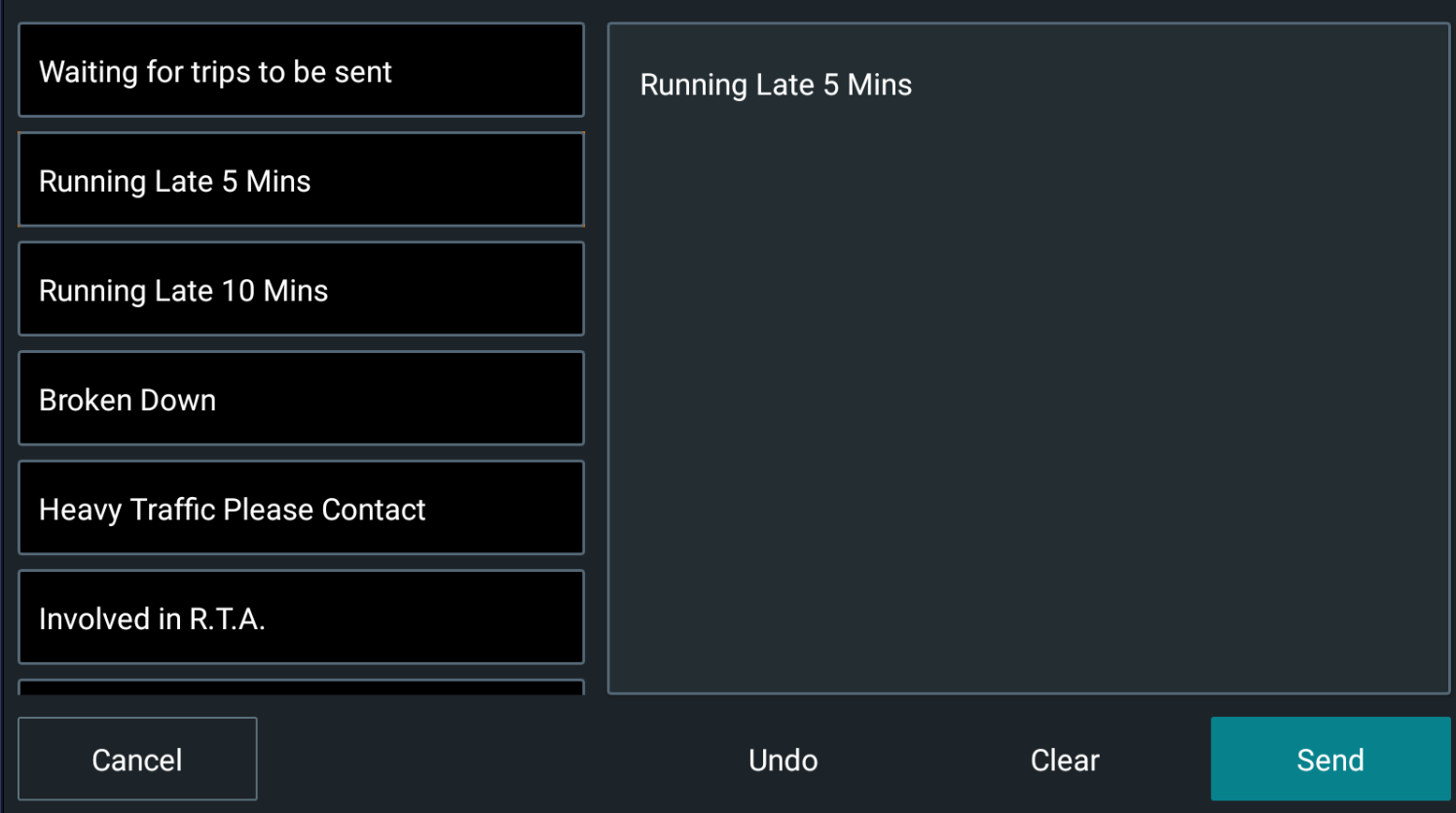 The Old Canned Messages Screen