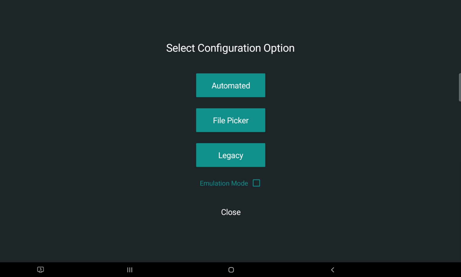 The Configuration screen