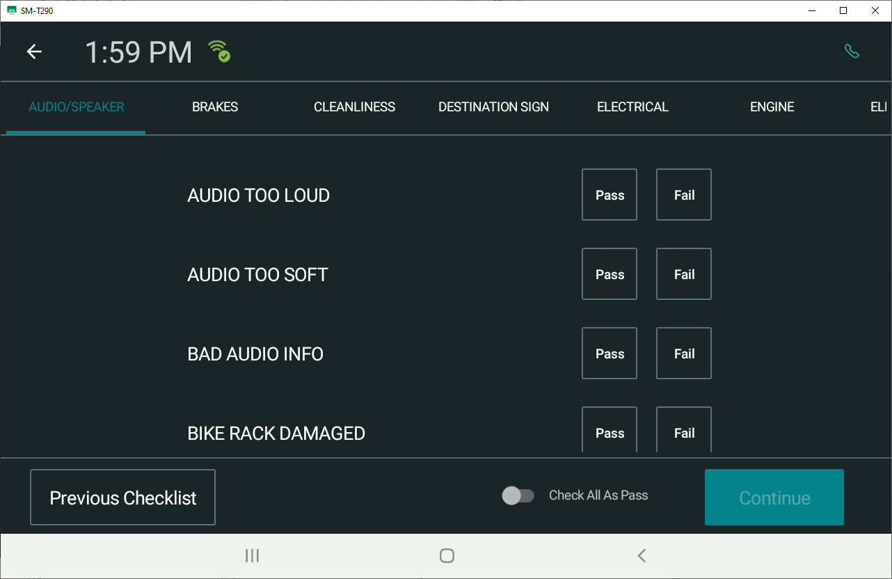 Pre Trip EAM Checklist