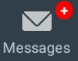 Messages button with new message indicator