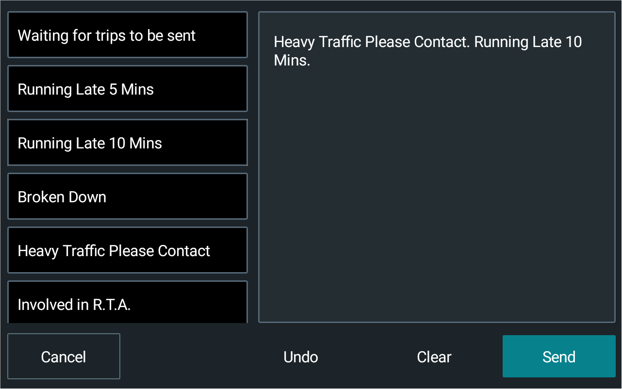 DriverMateX Message screen before User Interface update