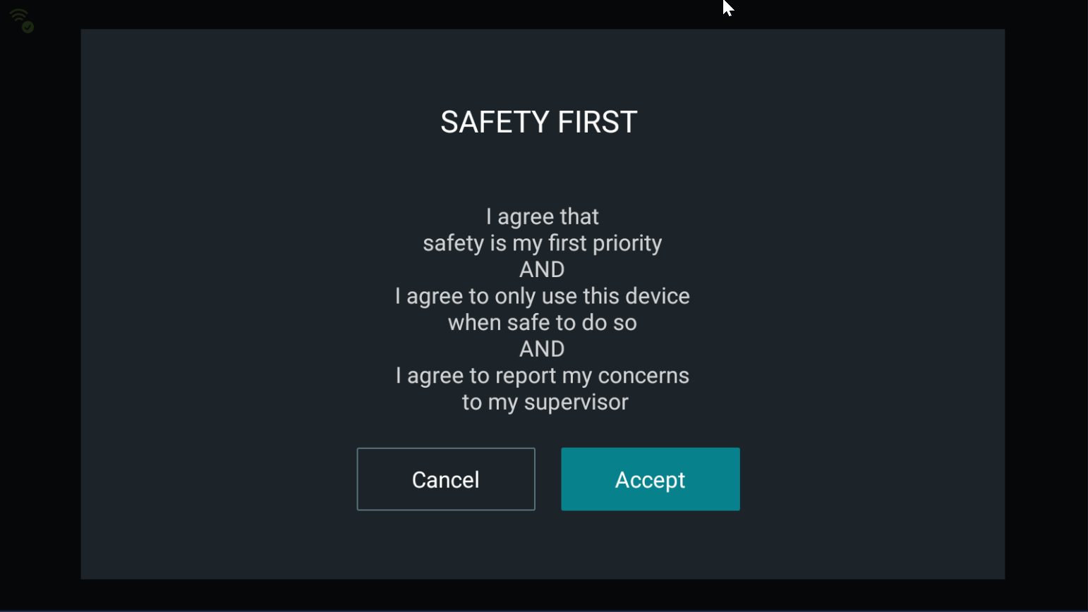 Sample SAfety message