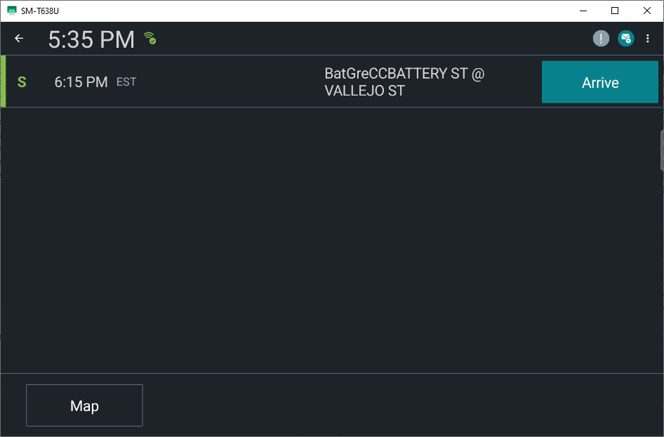 Stop/Node Details screen.