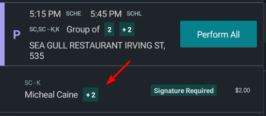 A red arrow indicating additional passengers.
