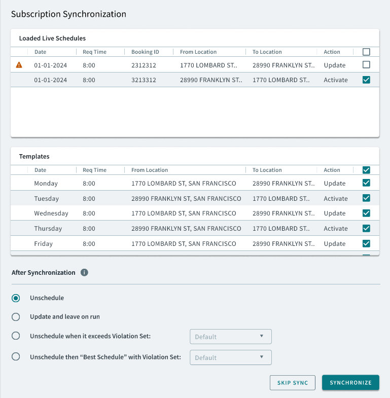 The Booking Subscription Sync Modal