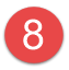 The number eight inside a red circle