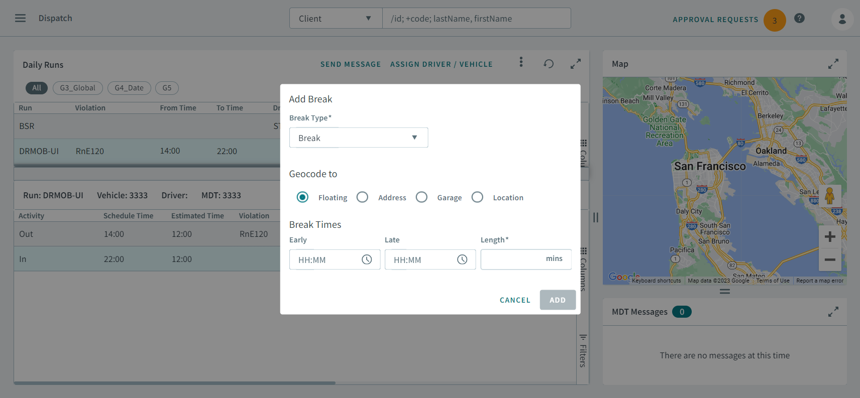 The Add Break dialog box.