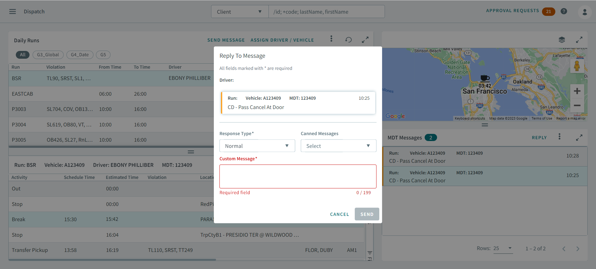 The Reply To Message dialog box