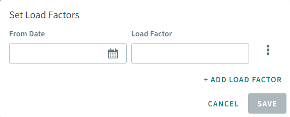 The Add Load Factors dialog box