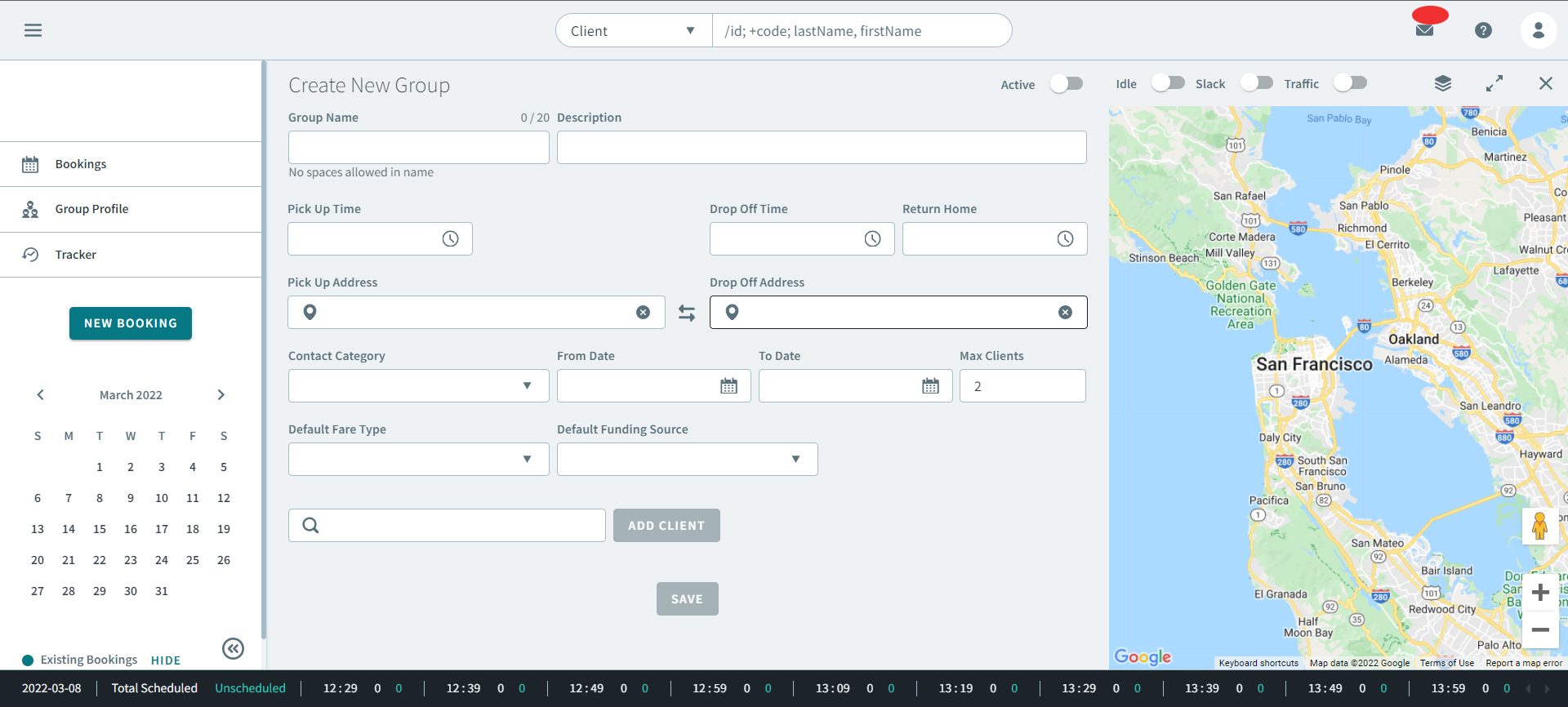 The Create New Group page.