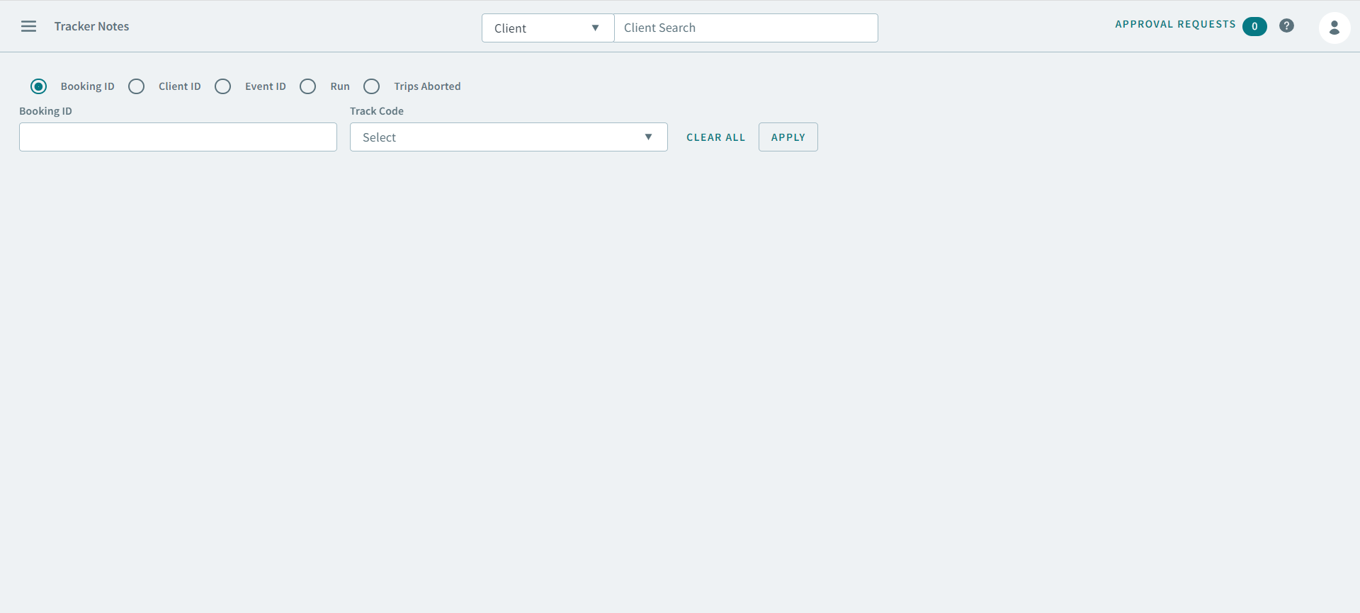 The Tracker Notes page.
