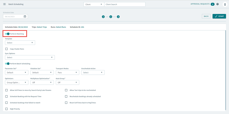 The Perform Matching Toggle.