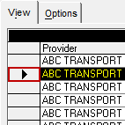 Schedule Editor with a run row selected and the row header circled in red.