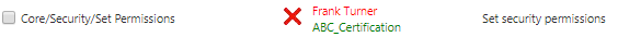 The Set Permissions security permission denied to Frank Turner.