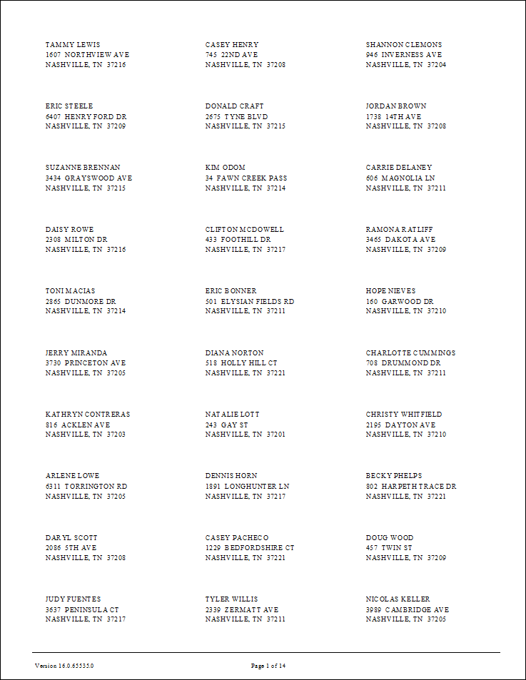 The Client Mail Labels.