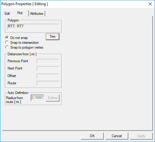 The Polygon Properties dialog box open to the Plot tab.