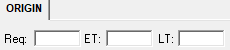 The Origin tab with the Req, ET, and LT fields visible.