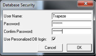 Database Security dialog box