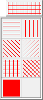 Various pattern options, including vertical lines, horizontal lines, diagonal lines, and cross-hatching.