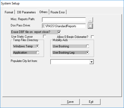 The System Setup dialog box open to the Others tab.