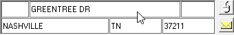 A pointer is visible over an address box where Greentree Dr Nashville TN 37211 has been defined.