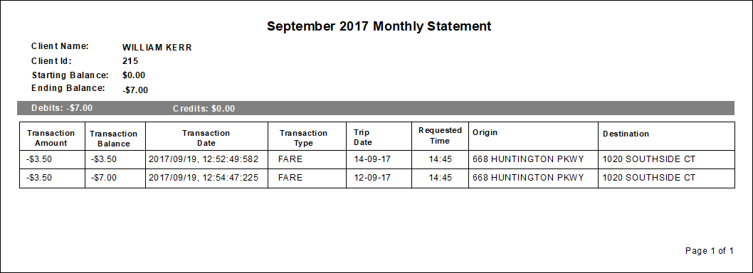 The [End Month] Monthly Statement report.