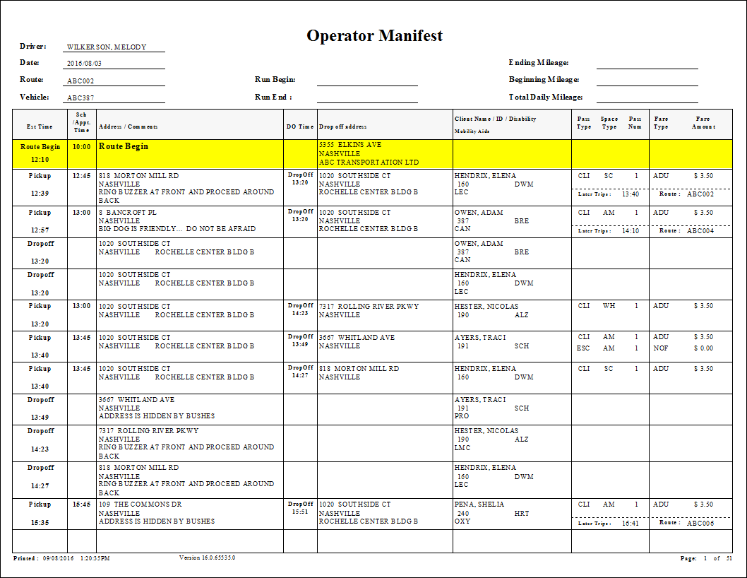 The Manifest3 (With Later Trips and DO) report.