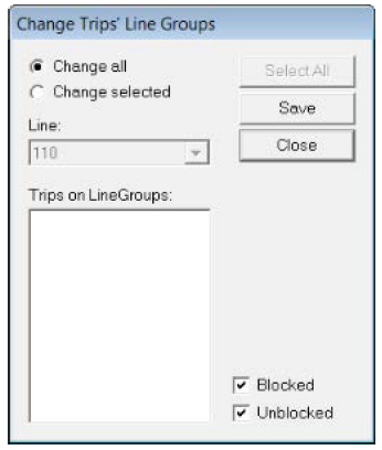 The Change Trips' Line Groups.