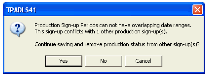 A warning pop-up message.