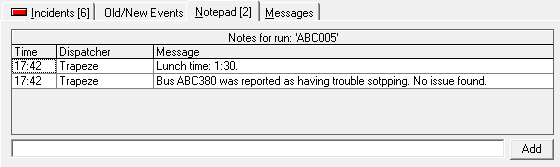 The Notepad tab showing two notes.