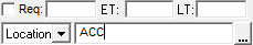 The address type list showing Location selected and the alias ACC in the right-side field.