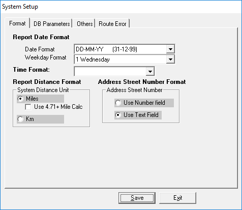The System Setup dialog box open to the Format tab.