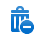 Garbage can with a minus sign in a circle.