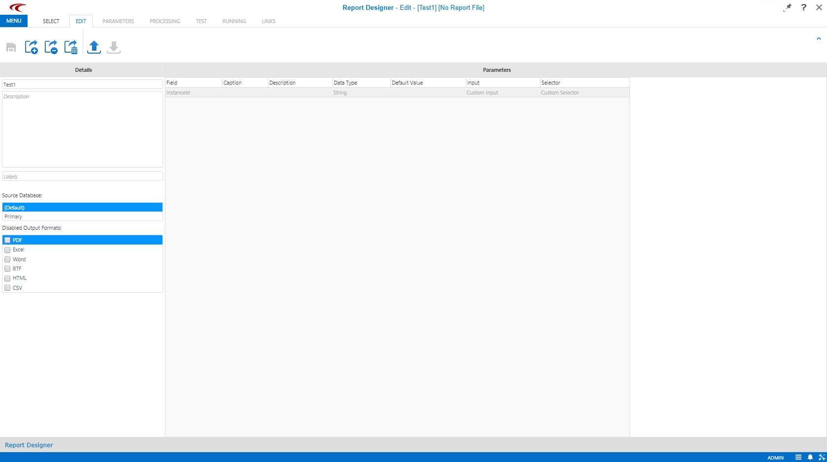The Edit Screen open.